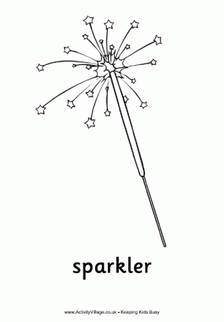 Sparkler Colouring Page