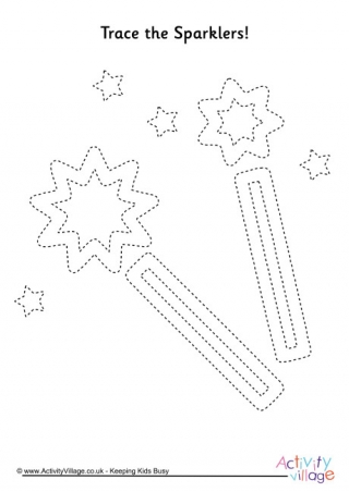 Sparklers Tracing Page