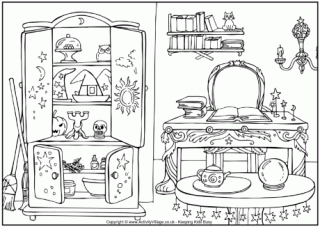 Spell Room Colouring Page