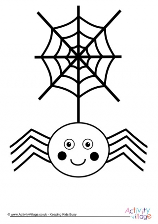 Spider and Web Colouring Page