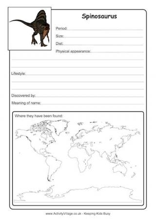 Spinosaurus Worksheet