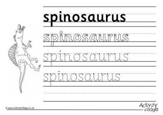 Spinosaurus Handwriting Worksheet