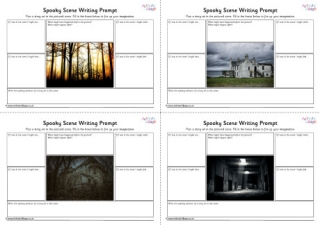 Spooky Scene Writing Prompt Worksheets