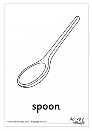 Spoon Colouring Page