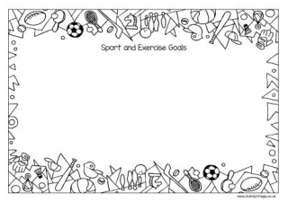 Sport and Exercise Goals Writing Frame