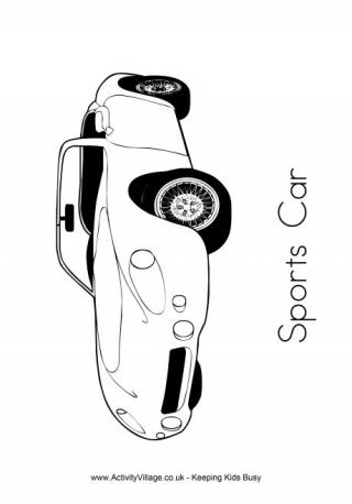 Sports Car Colouring Page