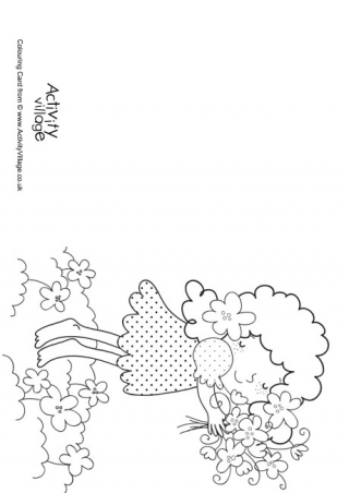 Spring Bouquet Colouring Card