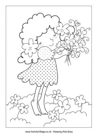 Spring Bouquet Colouring Page