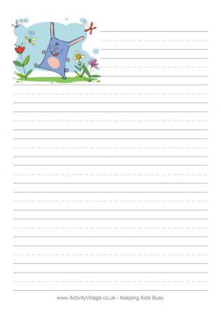 Spring Bunny Writing Paper