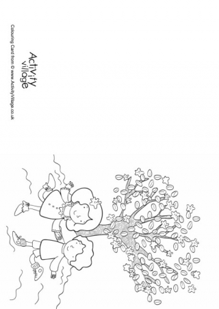 Spring Children Colouring Card