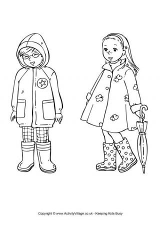 Spring Clothing Colouring Page