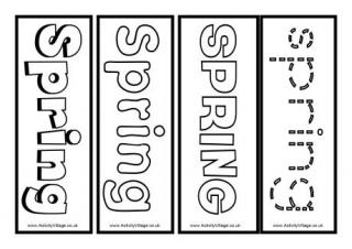 Spring Colouring Bookmarks