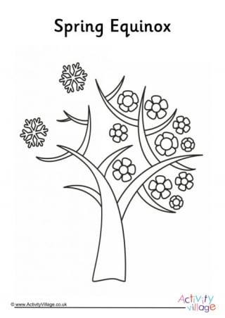 Spring Equinox Colouring Page