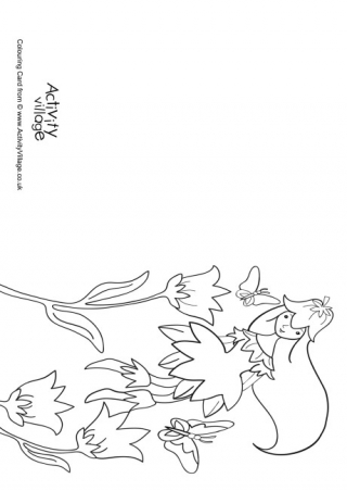 Spring Fairy Colouring Card