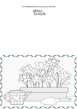 Spring Gardening Colouring Card
