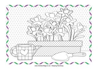 Spring Gardening Colouring Page