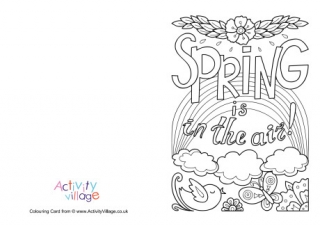 Spring Is In The Air Colouring Card
