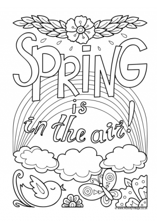 Spring Is In The Air Colouring Page