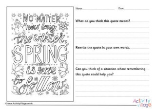 Spring Quote Worksheets