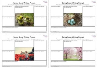 Spring Scene Writing Prompt Worksheets