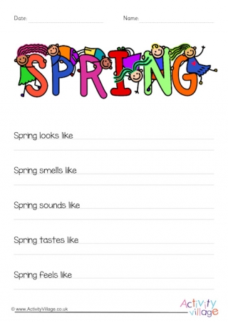 Spring Sensory Poem Similes