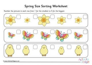 Spring Size Sorting Worksheet