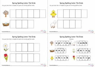 Spring Spelling Grids