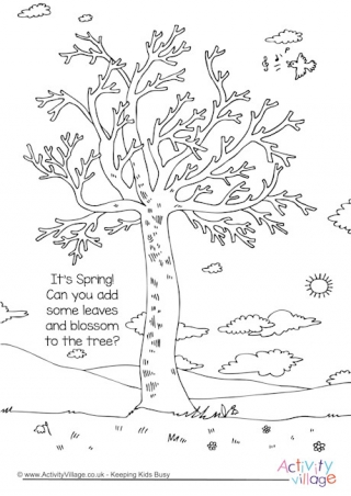 Spring Tree Doodle Page