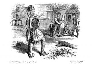 Squanto Colouring Page