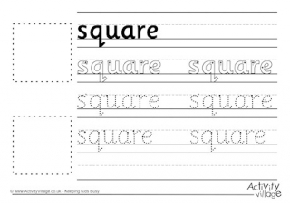 Square Handwriting Worksheet