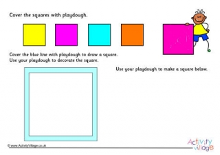 Square Shape Playdough Mat