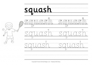 Squash Handwriting Worksheet