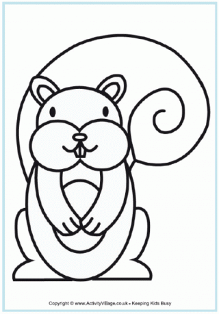 Squirrel Colouring Page 2