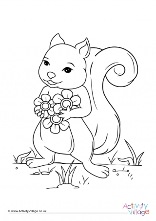 Squirrel Colouring Page 5