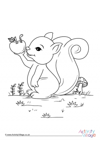 Squirrel Colouring Page 6