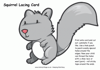 Squirrel Lacing Card