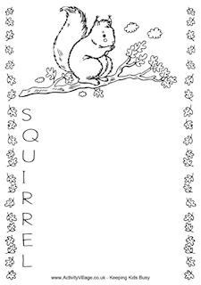 Squirrel Worksheets