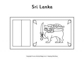 Sri Lanka Flag Colouring Page