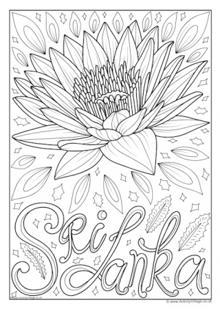 Sri Lanka National Flower Colouring Page