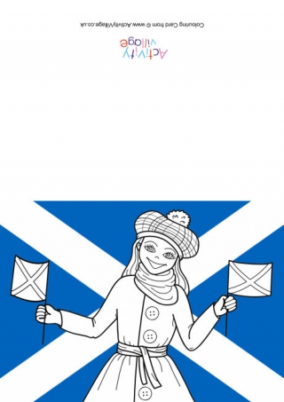 St Andrew's Day Colouring Card 3