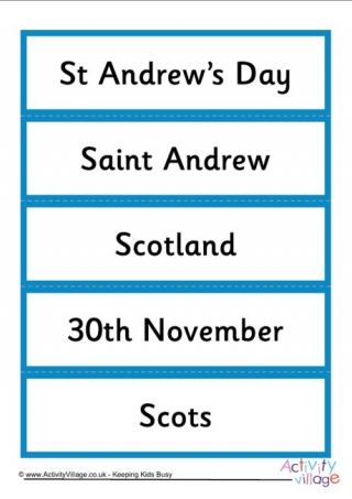 St Andrew's Day Word Cards
