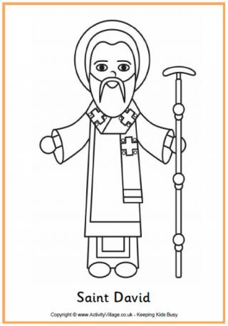 Saint David Colouring Page