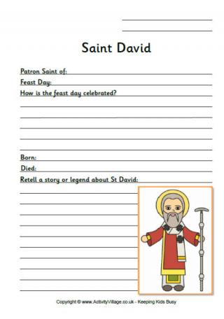 Saint David Worksheets