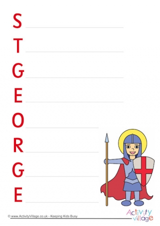 St George Acrostic Poem Printable
