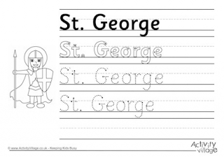 St George Handwriting Worksheet