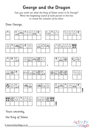 St George's Day Beginning Sounds Code Letter