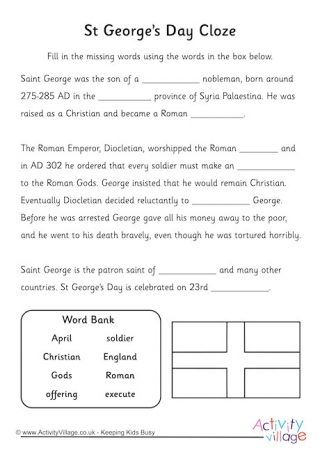 St George's Day Cloze