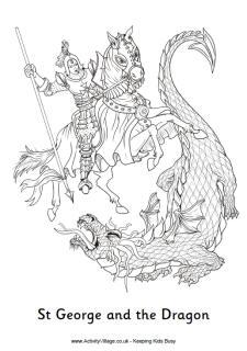 St George's Day Colouring Pages
