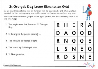 St Georges Day Letter Elimination Grid