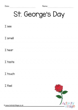 St Georges Day Sensory Poem Planning Sheet